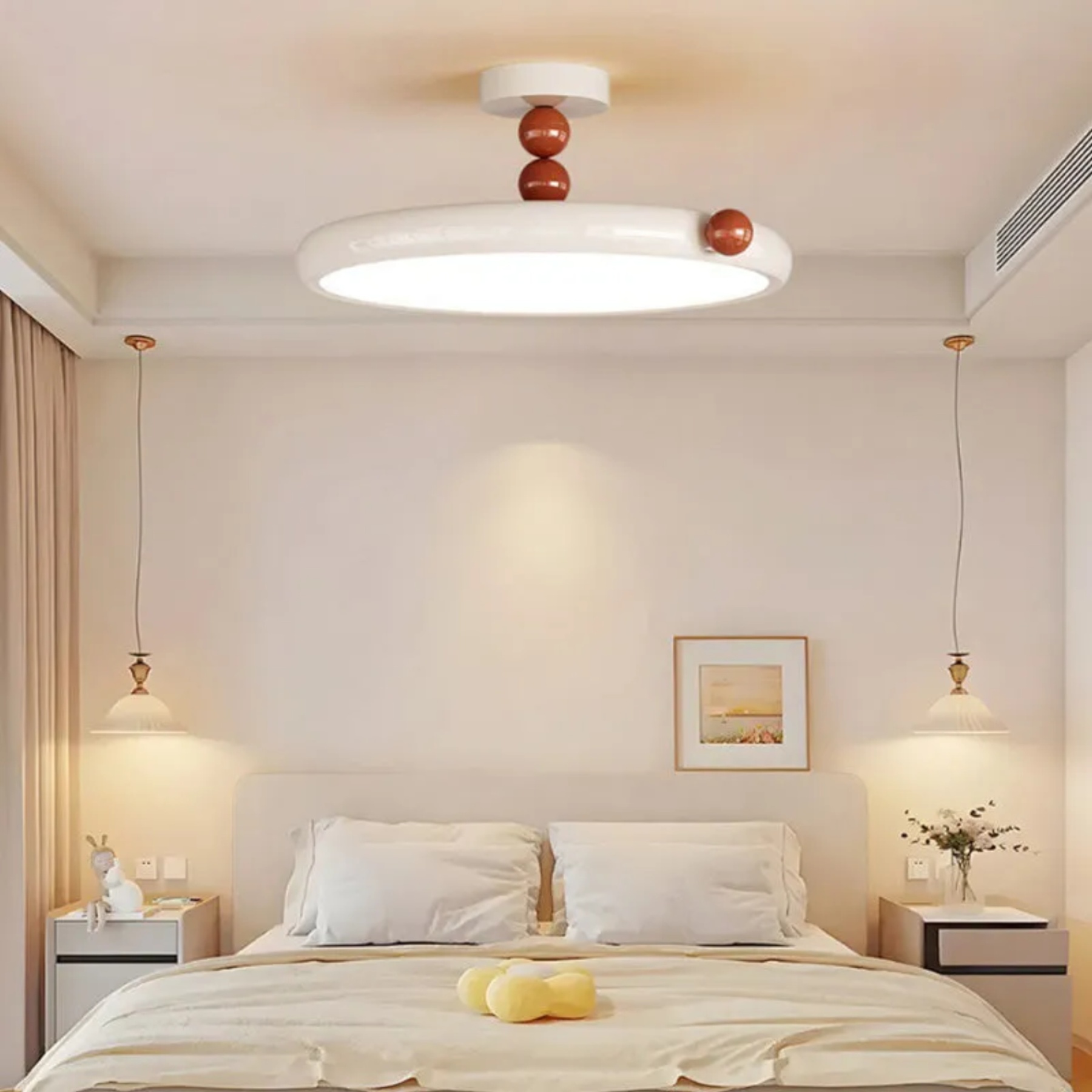 Nordic macaron round glass semi-flush mount light — 110V-120V (US/CA)