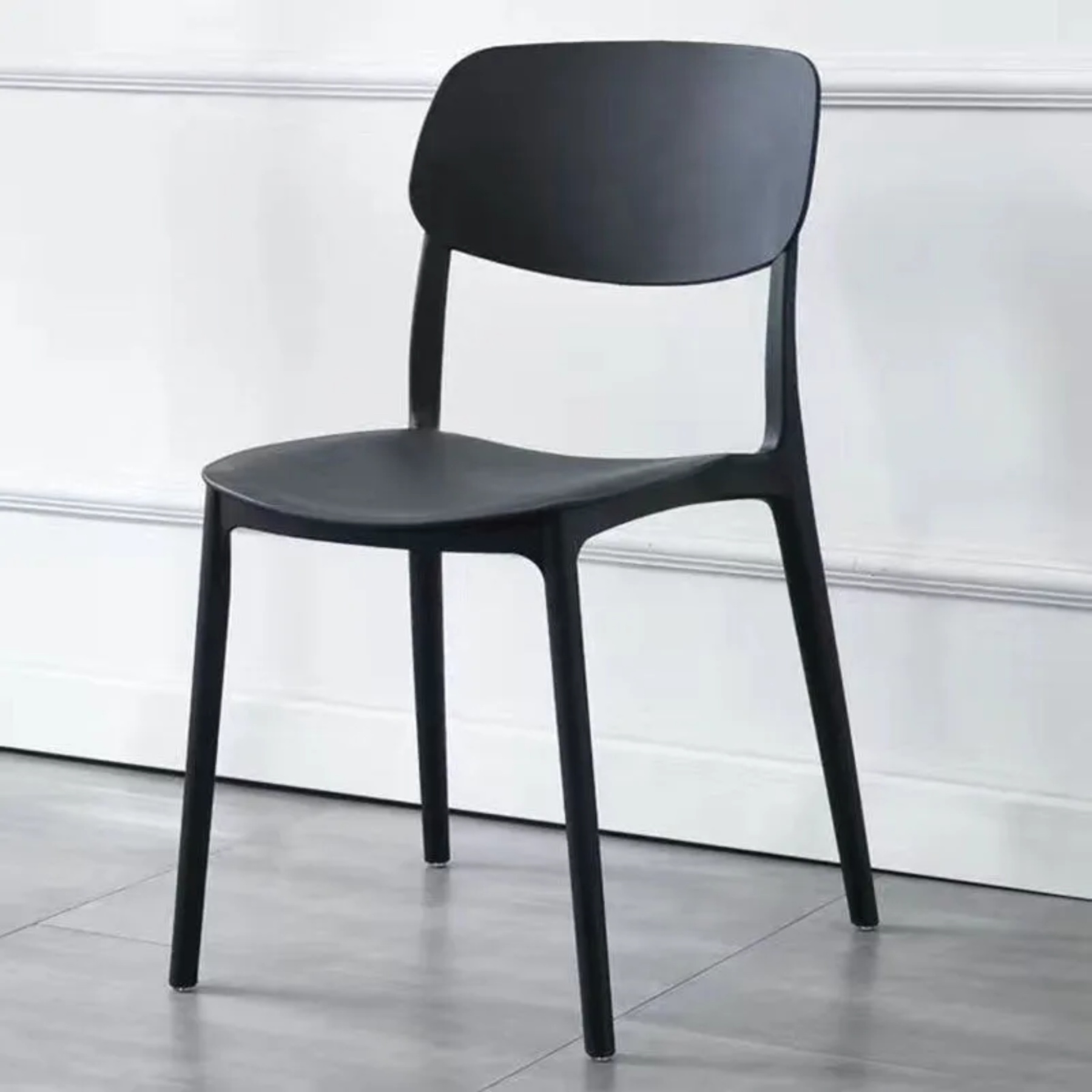 Black glass stackable macaron dining chairs & benches - nordic