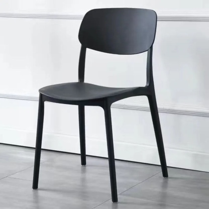 Lighom nordic macaron stackable black dining chairs & benches in glass