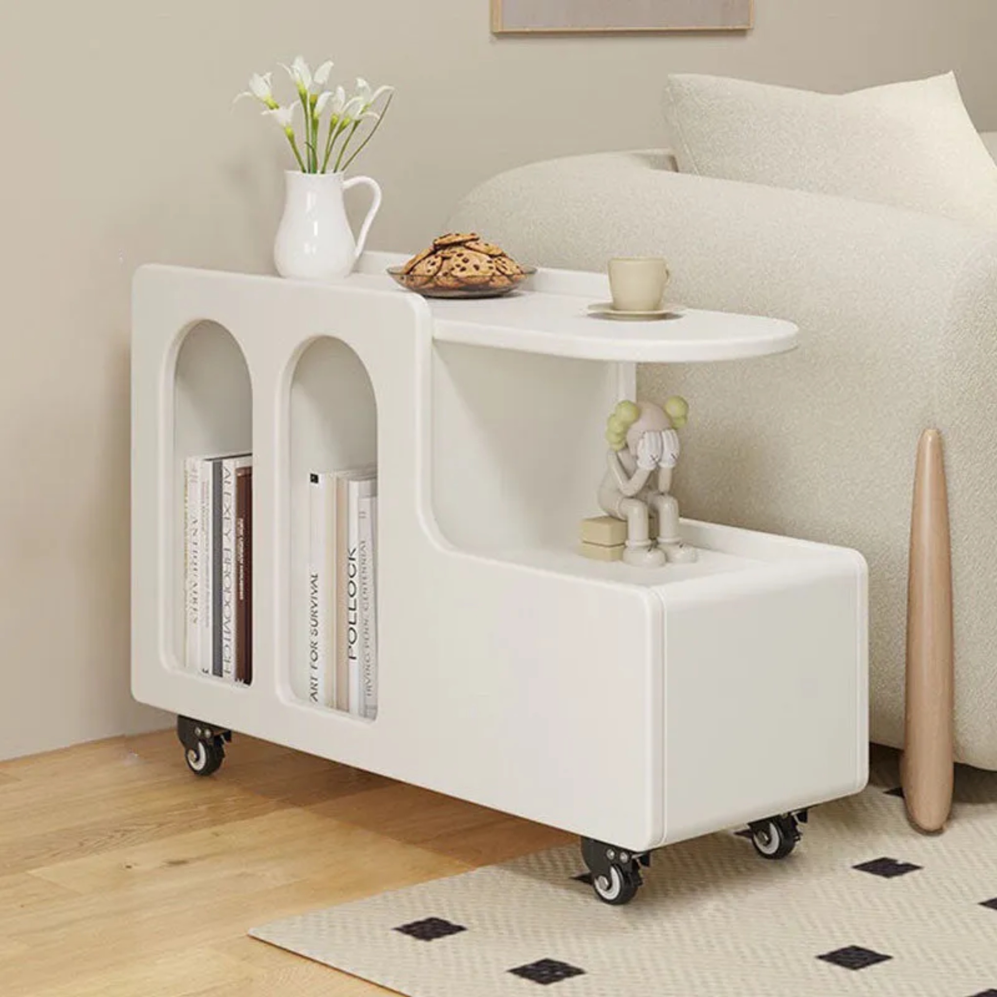 Lighom nordic 3-tier oval wood end & side tables — 32" L x 12" W x 21" H