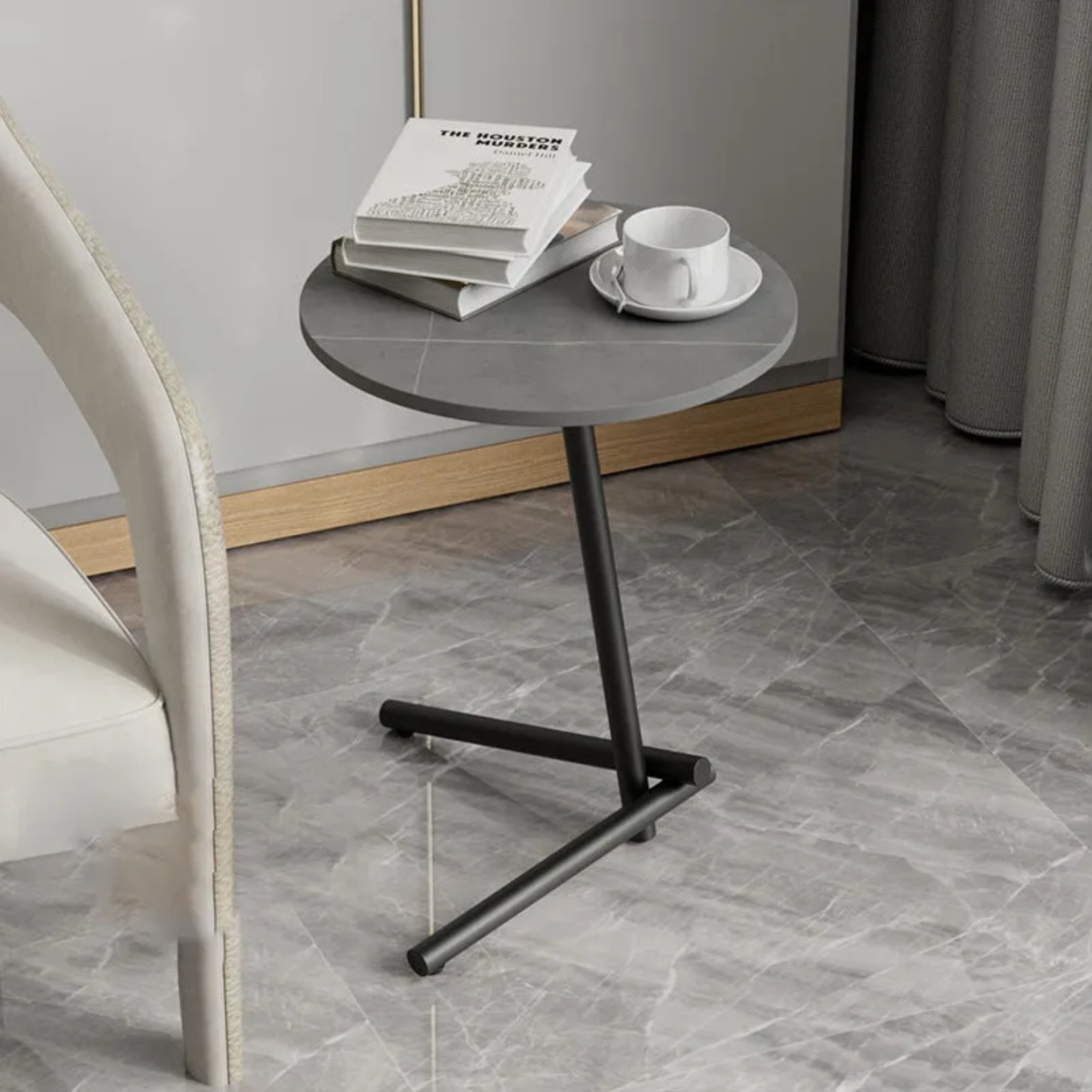 Nordic rock slab coffee tables in iron — Gray / Black