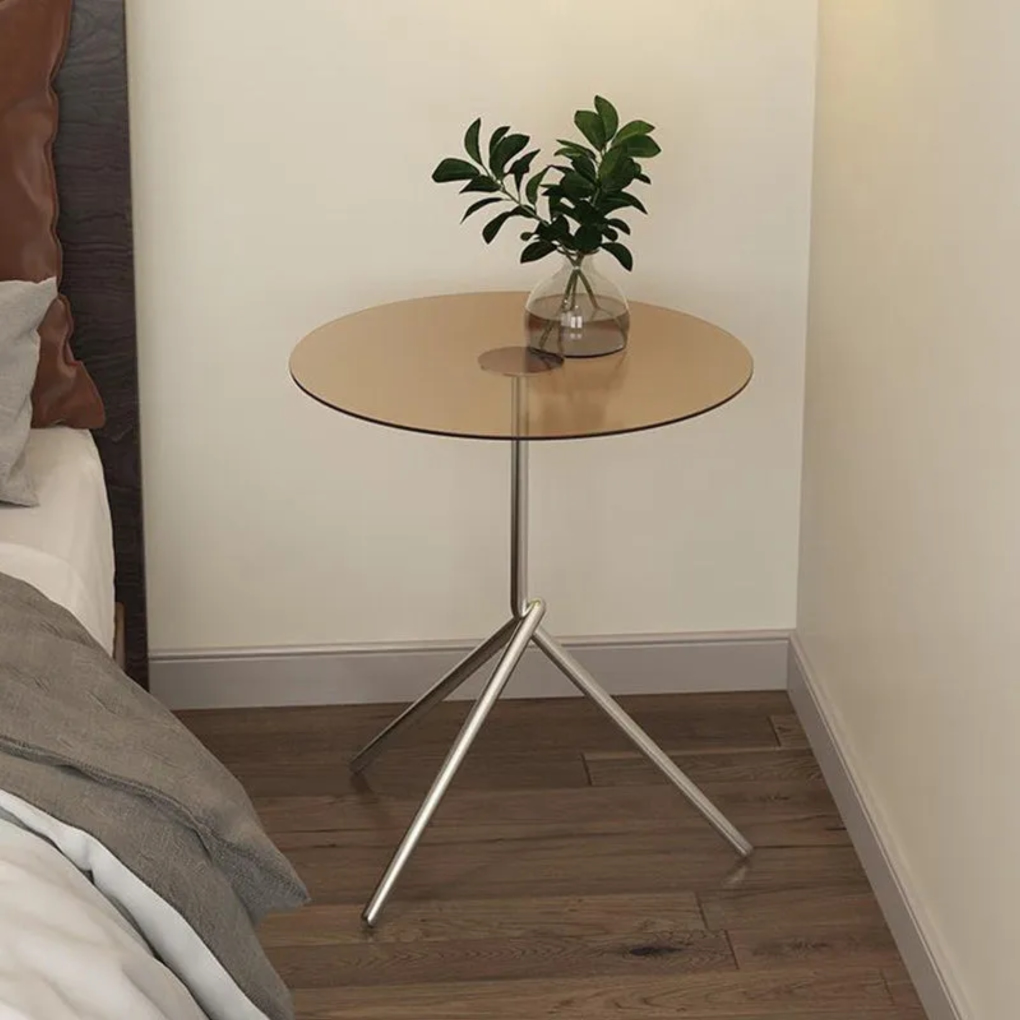 Nordic end round end & side tables in acrylic iron glass