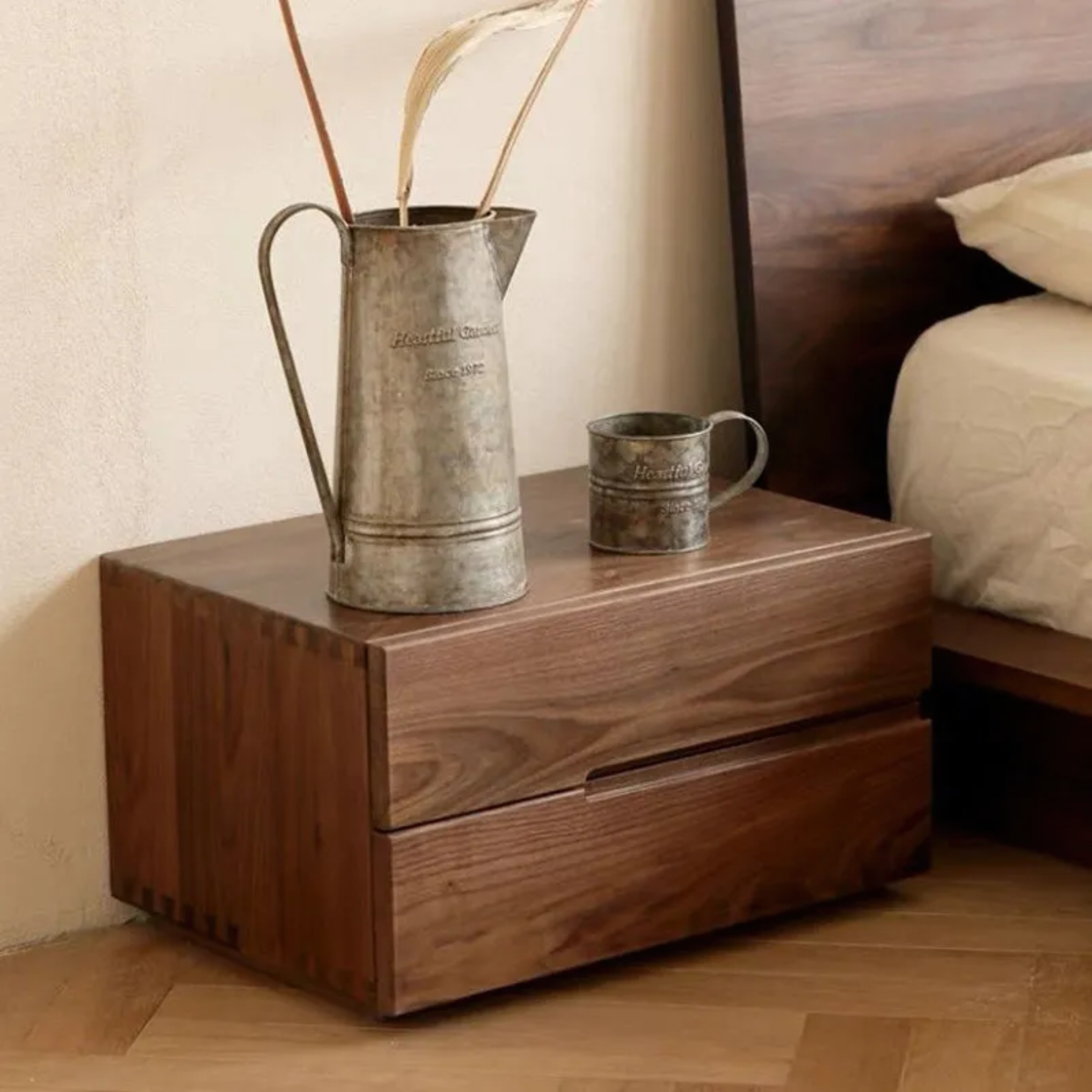 Nordic pulls solid nightstands in wood — A - Left