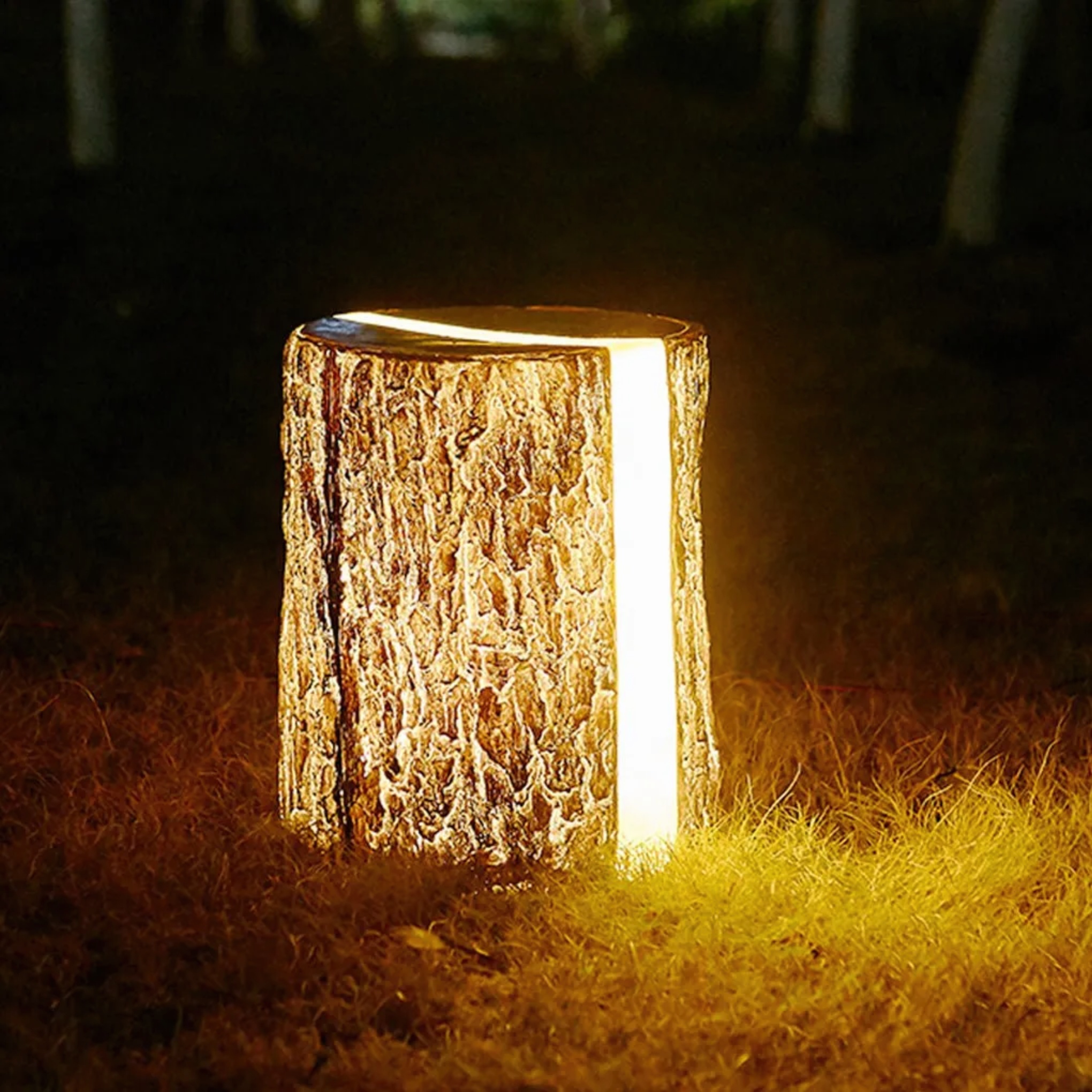 Rustic stump simulation synthetic landscape lighting — Set of 1