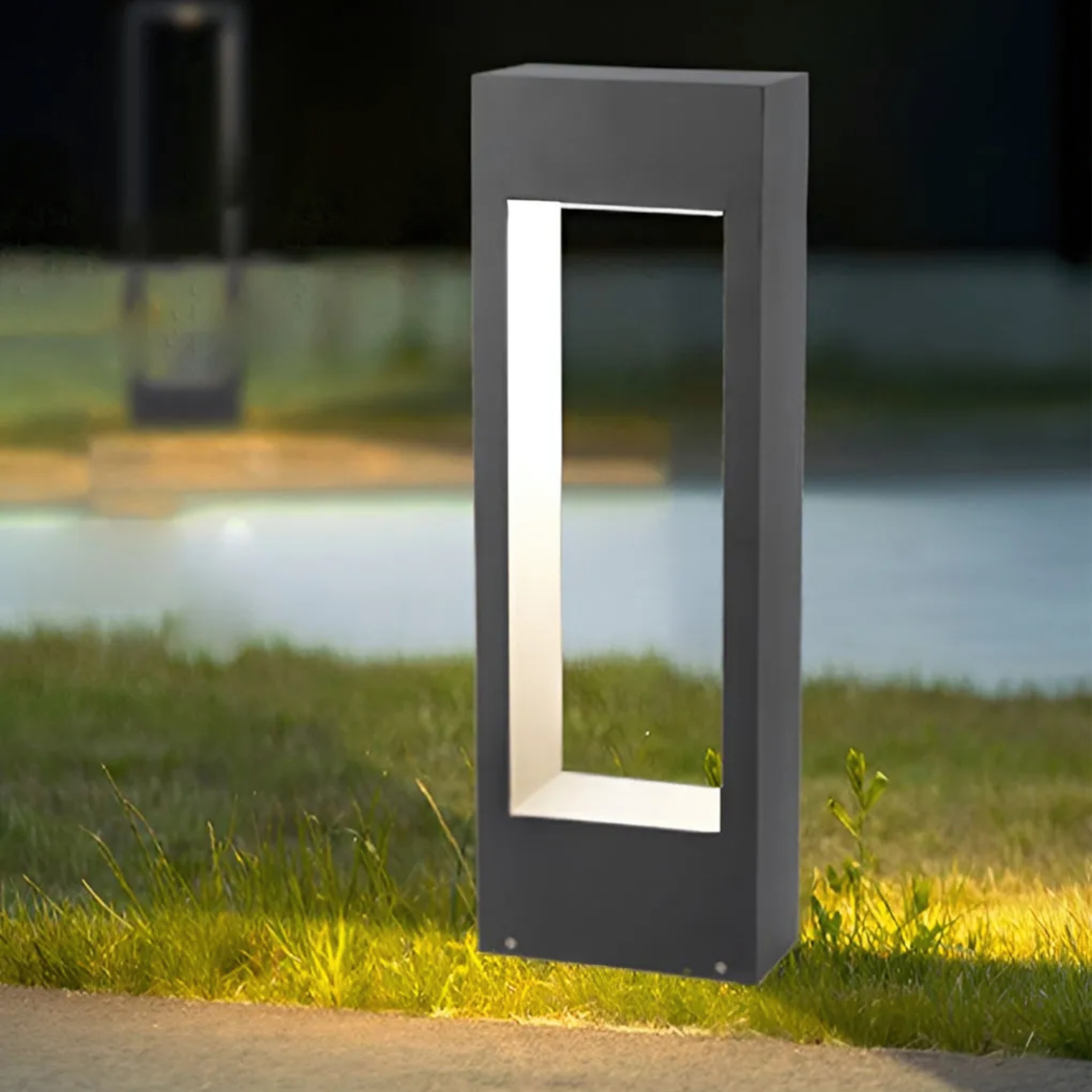 Industrial frame slim black landscape lighting — 15.7" / Cool White (6000K)