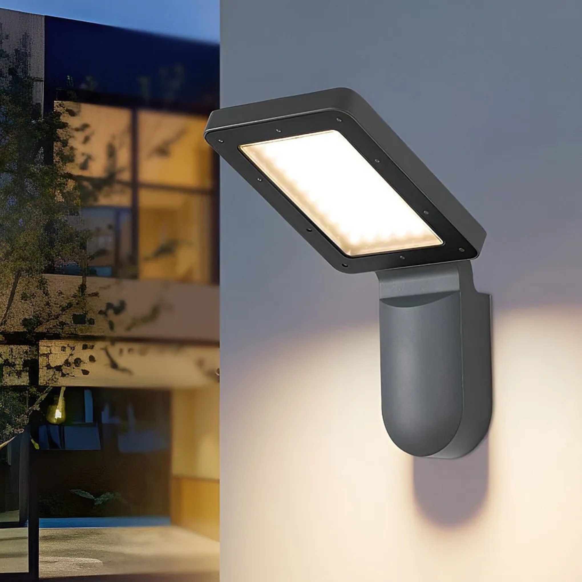 Gray synthetic outdoor wall lighting - industrial — Solar