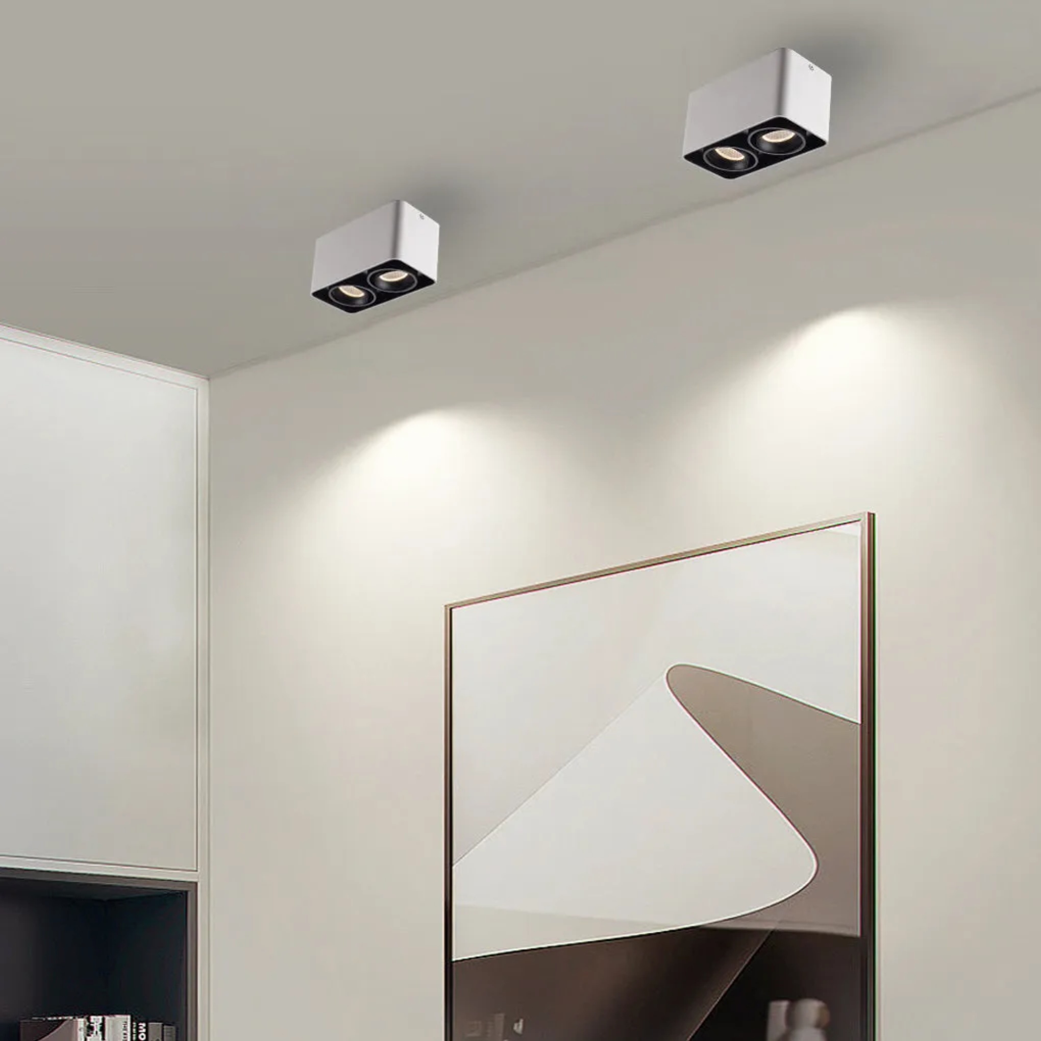 Lighom modern 3-step grille black directional & spot lights in metal — Warm White (3000K) / White / 1-Light