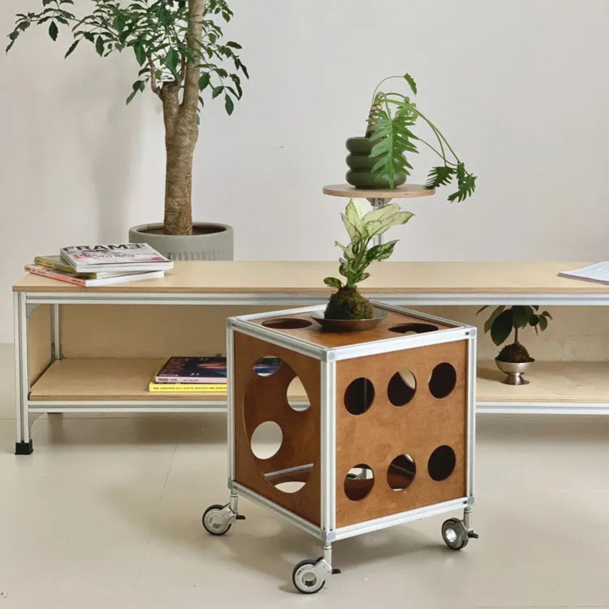 Square 1-storage wood end & side tables for bedroom