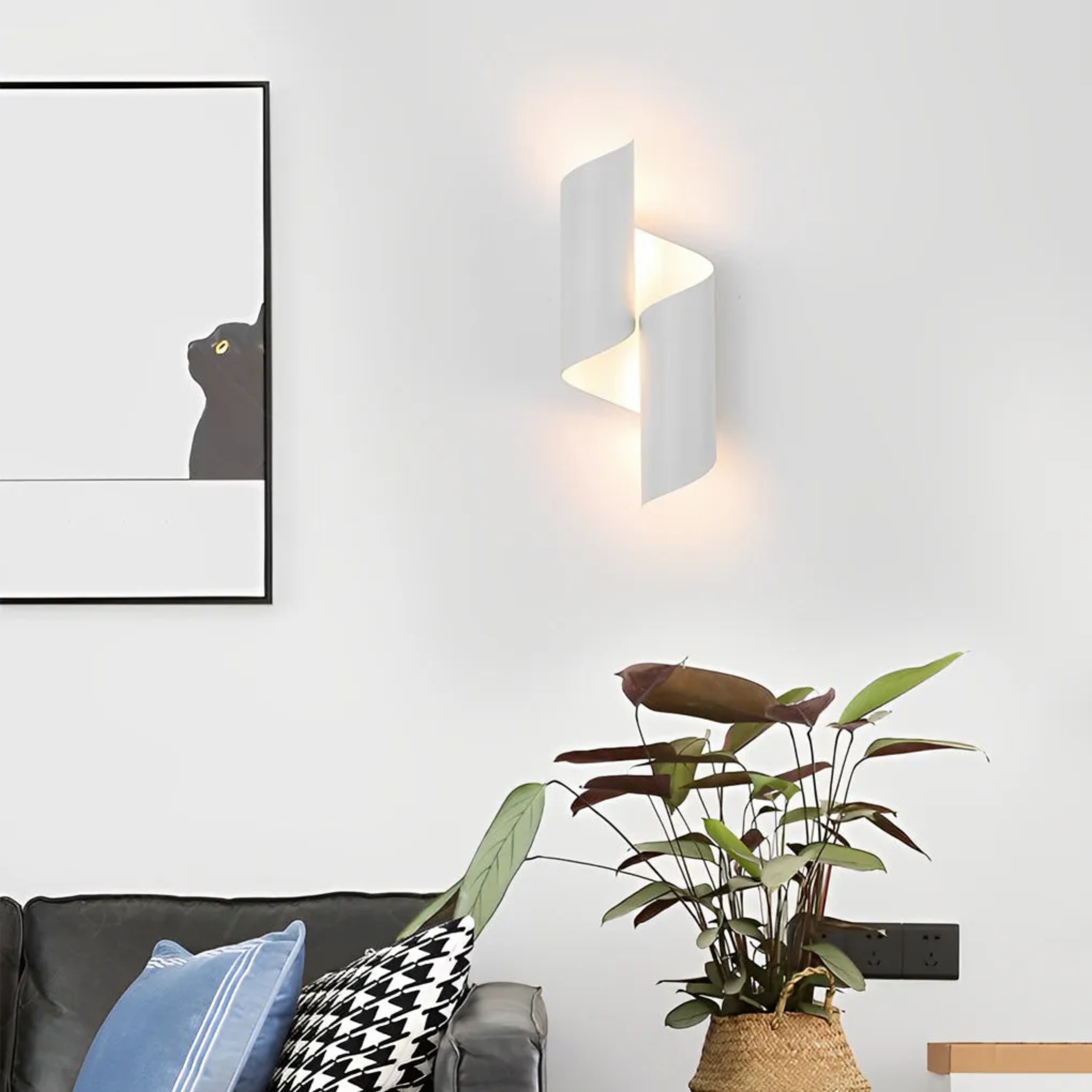 White modern up-down 2-pack wall sconces