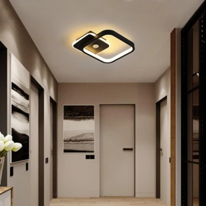 White two triangle flush mount lighting
