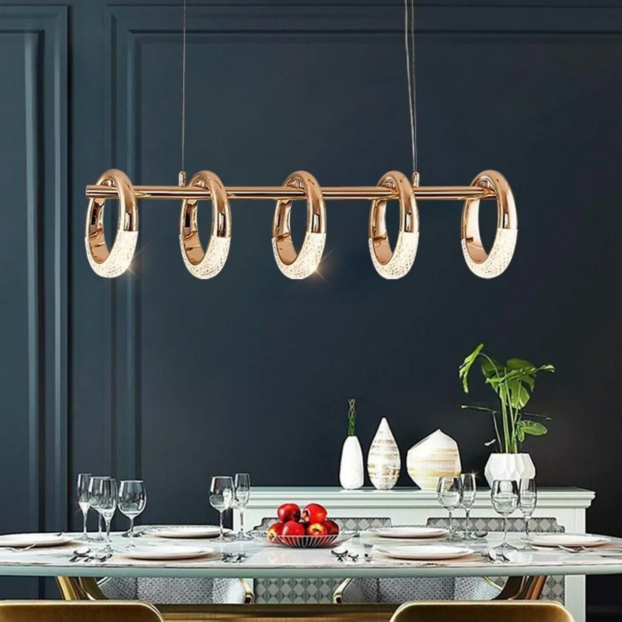 Lighom uniform ring synthetic pendant lighting for dining room — Warm White (3000K)
