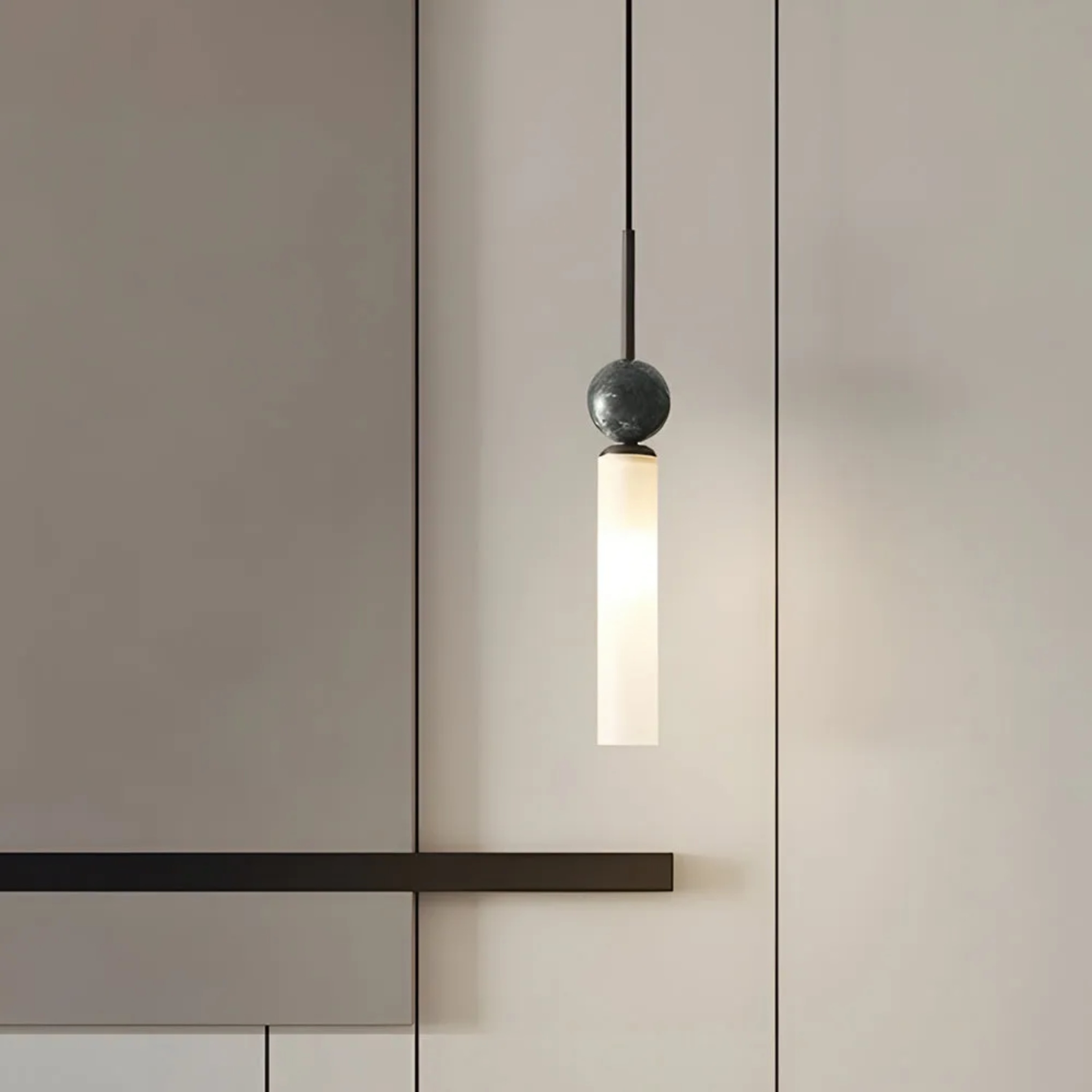 Modern cylinder vertical copper pendant lighting — Warm White (3000K)