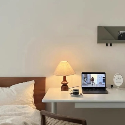 Traditional conical solid gray fabric table lamps — 110V-120V (US/CA)