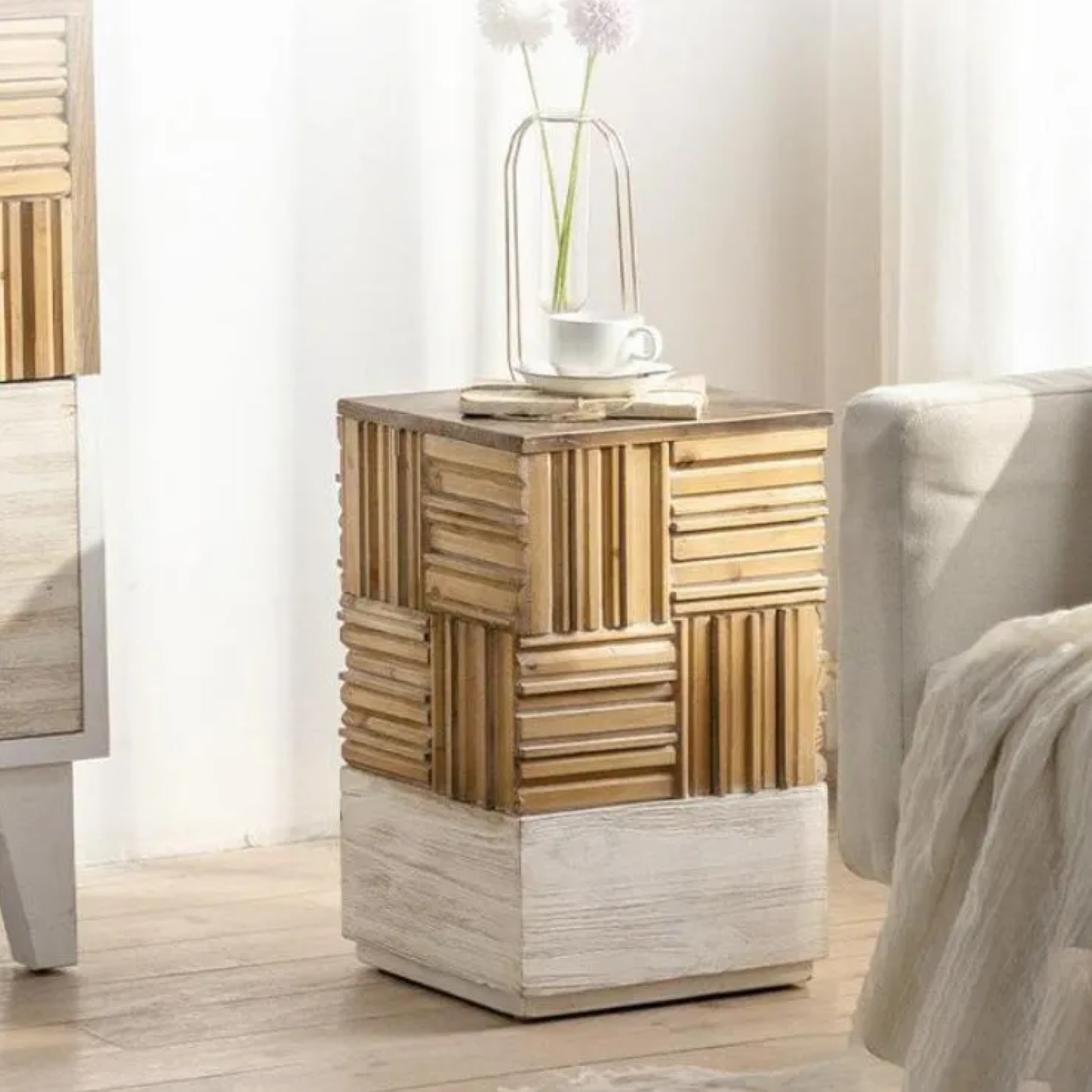 Lighom end wood end & side tables for living room — Design A