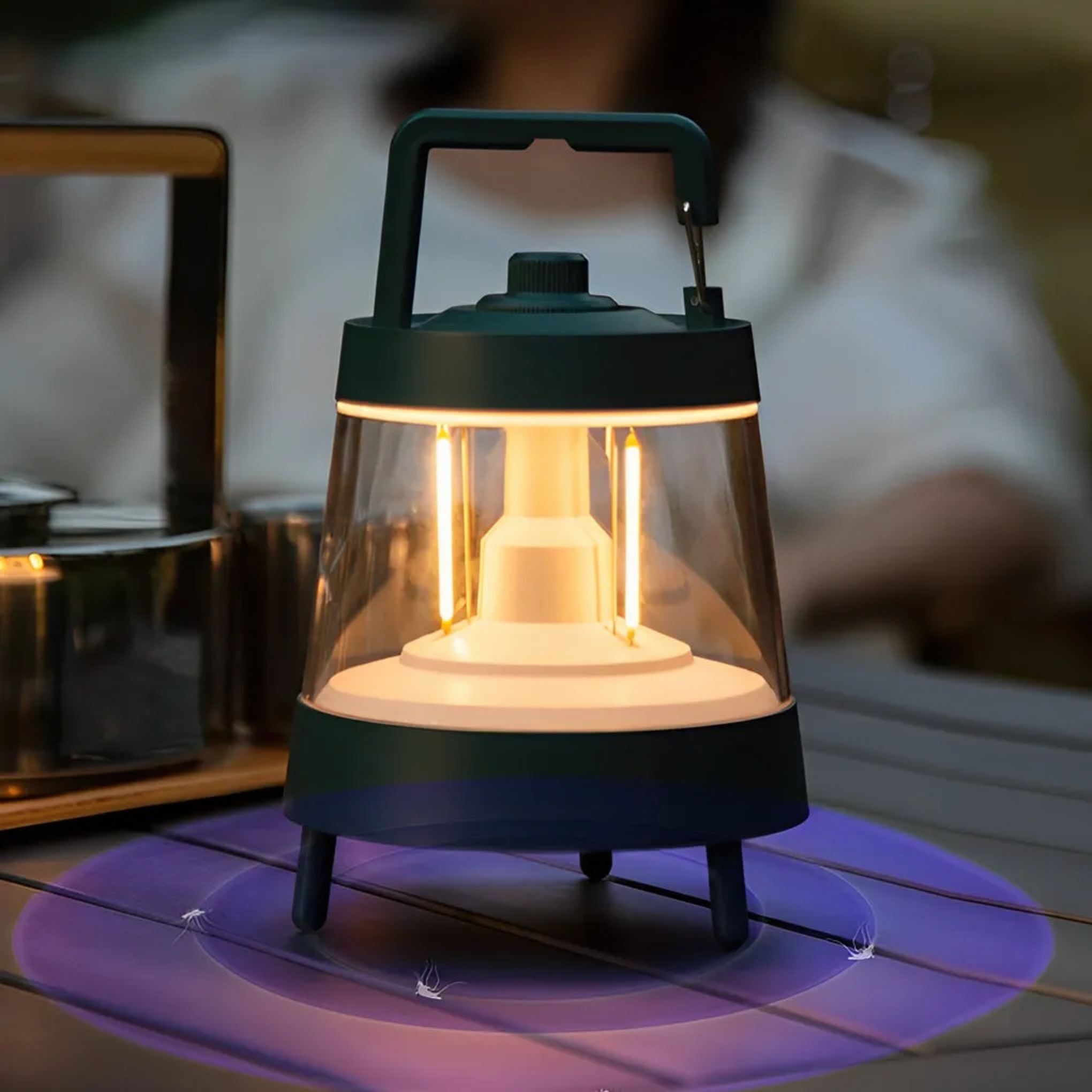 Green synthetic camping outdoor lanterns & lamps - modern