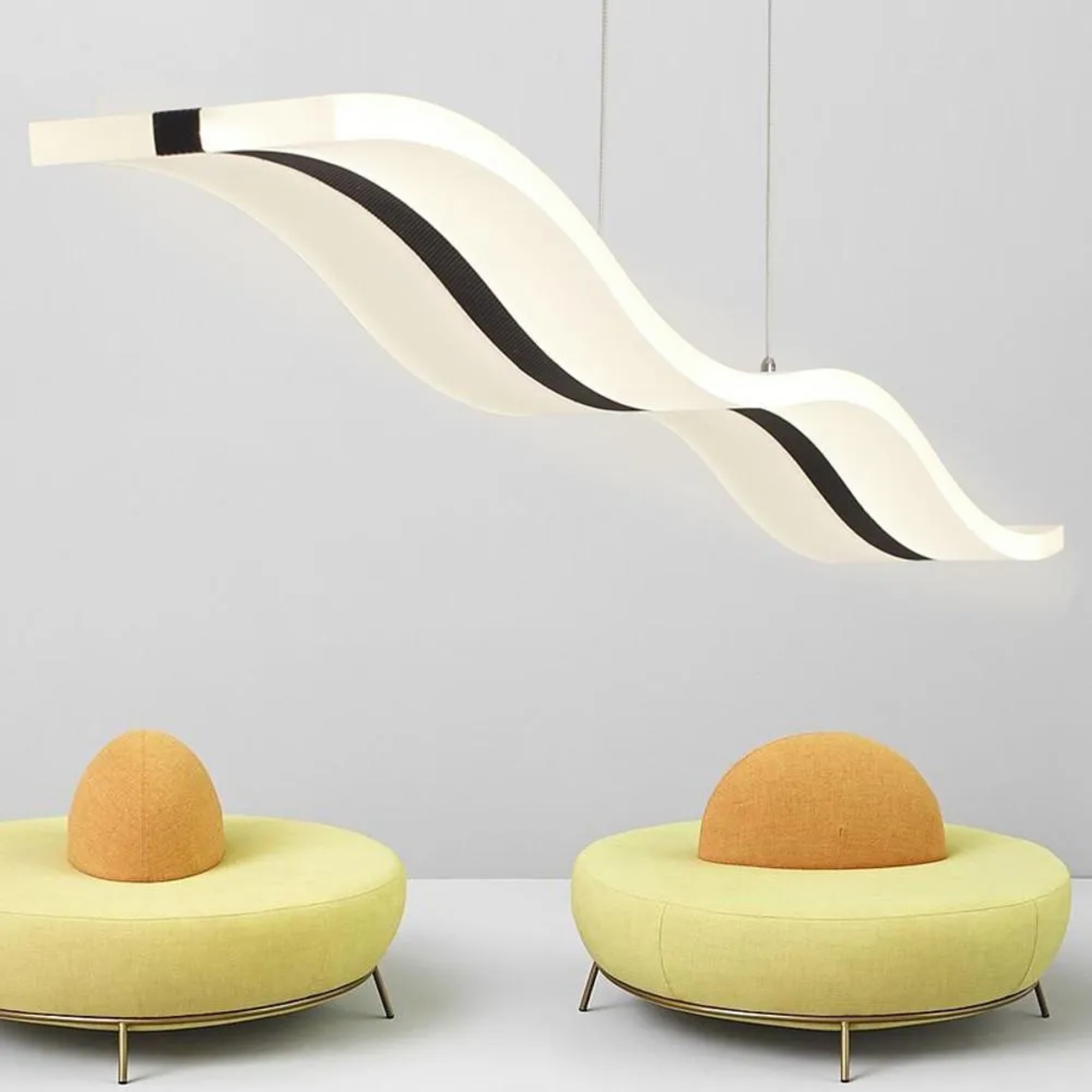 Modern wavy white pendant lighting, Lighom