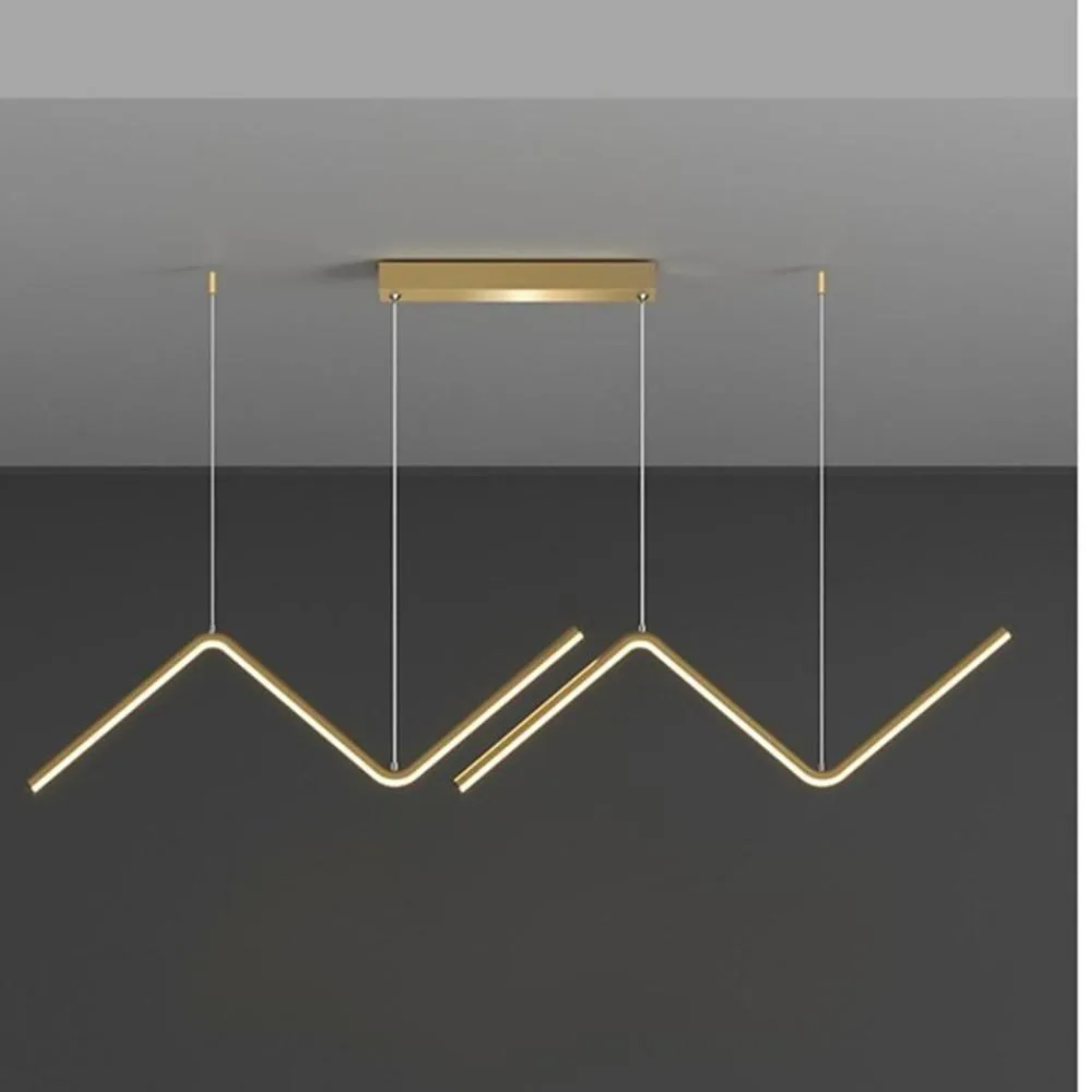 Lighom modern zigzag wave black pendant lighting in synthetic — Matte Black