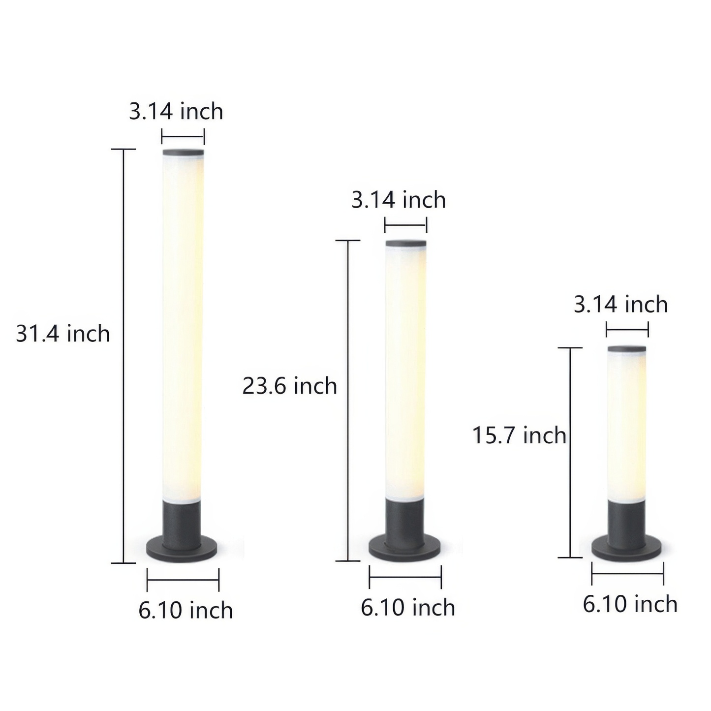 Slender Cylindrical Modern Outdoor Pathway Light