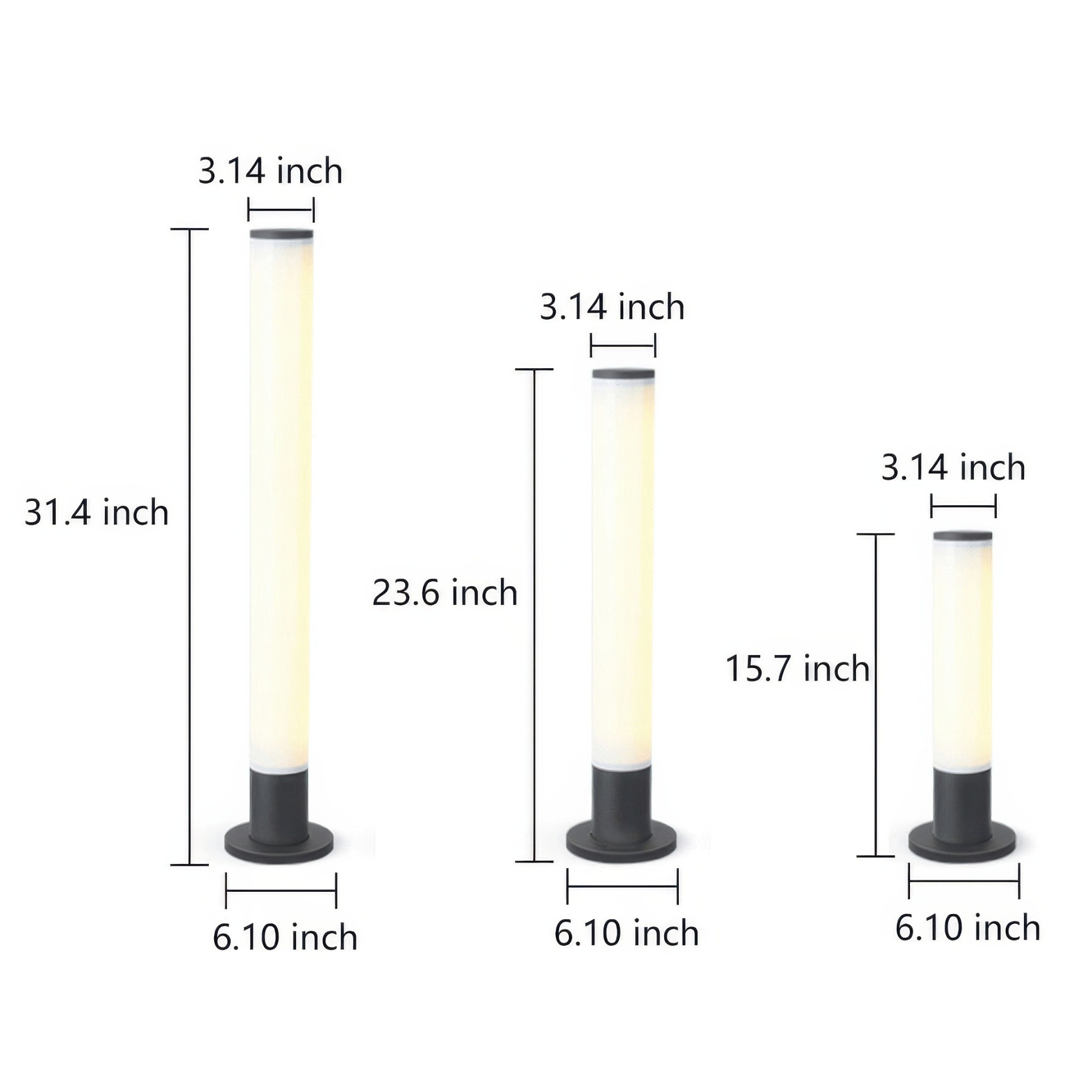 Slender Cylindrical Modern Outdoor Pathway Light