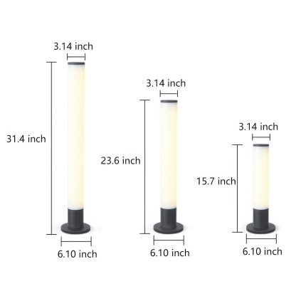 Slender Cylindrical Modern Outdoor Pathway Light