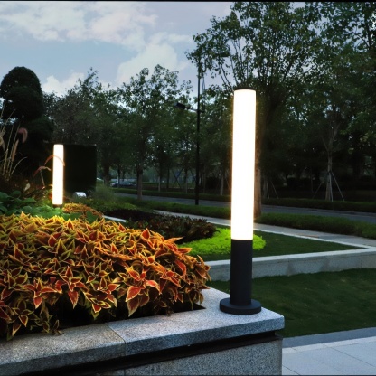 Slender Cylindrical Modern Outdoor Pathway Light