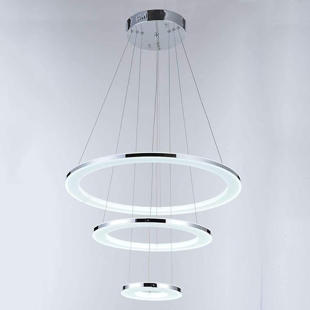 Adjustable 24" LED 3-Ring Chandelier