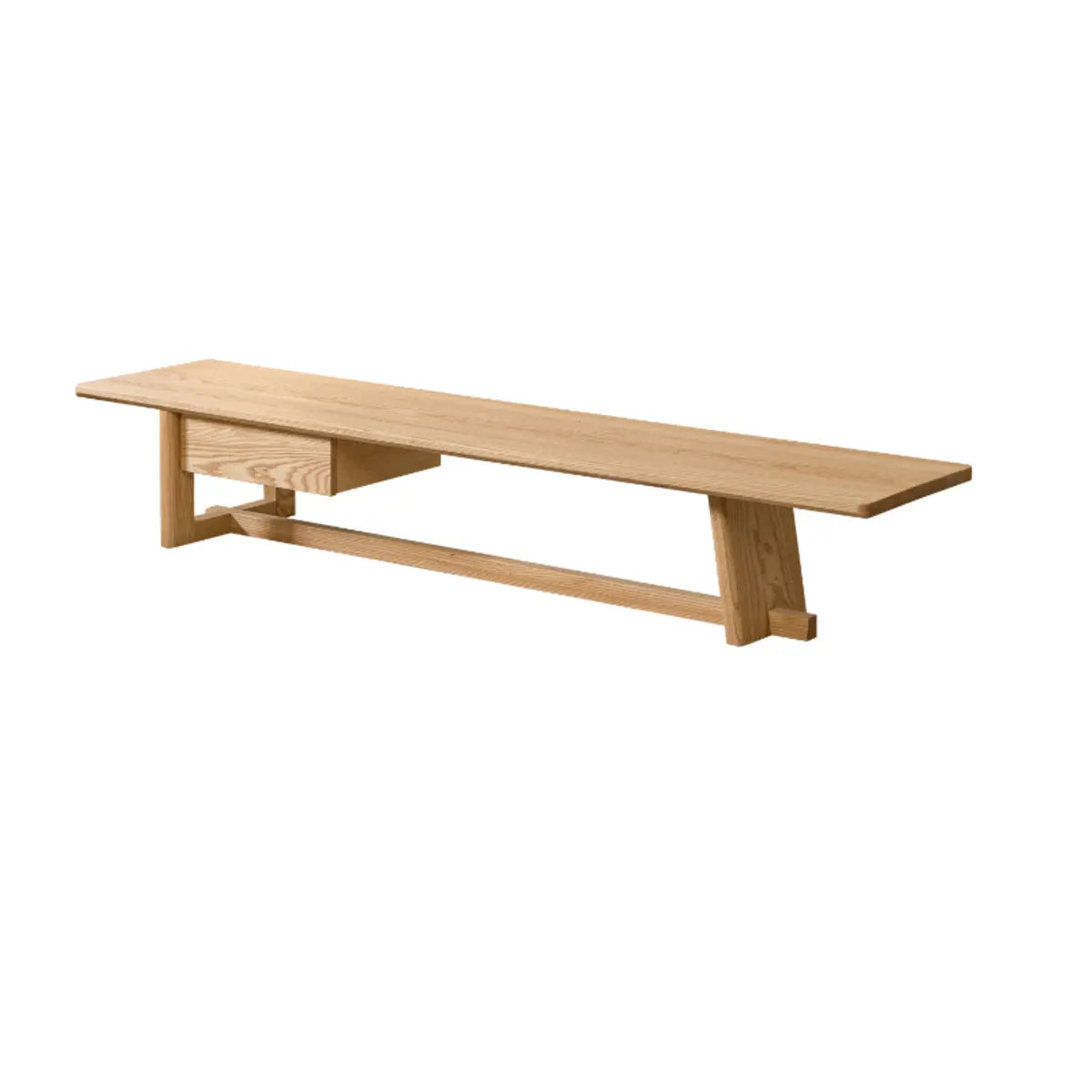 Light Ash Wood Open Shelving TV Stand