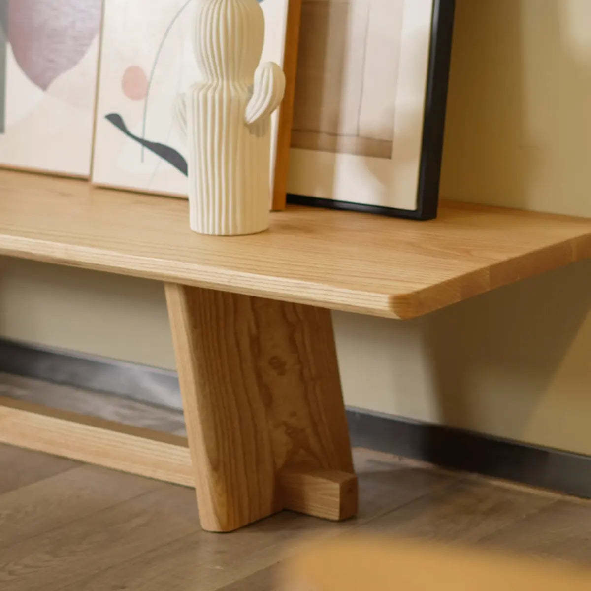 Light Ash Wood Open Shelving TV Stand