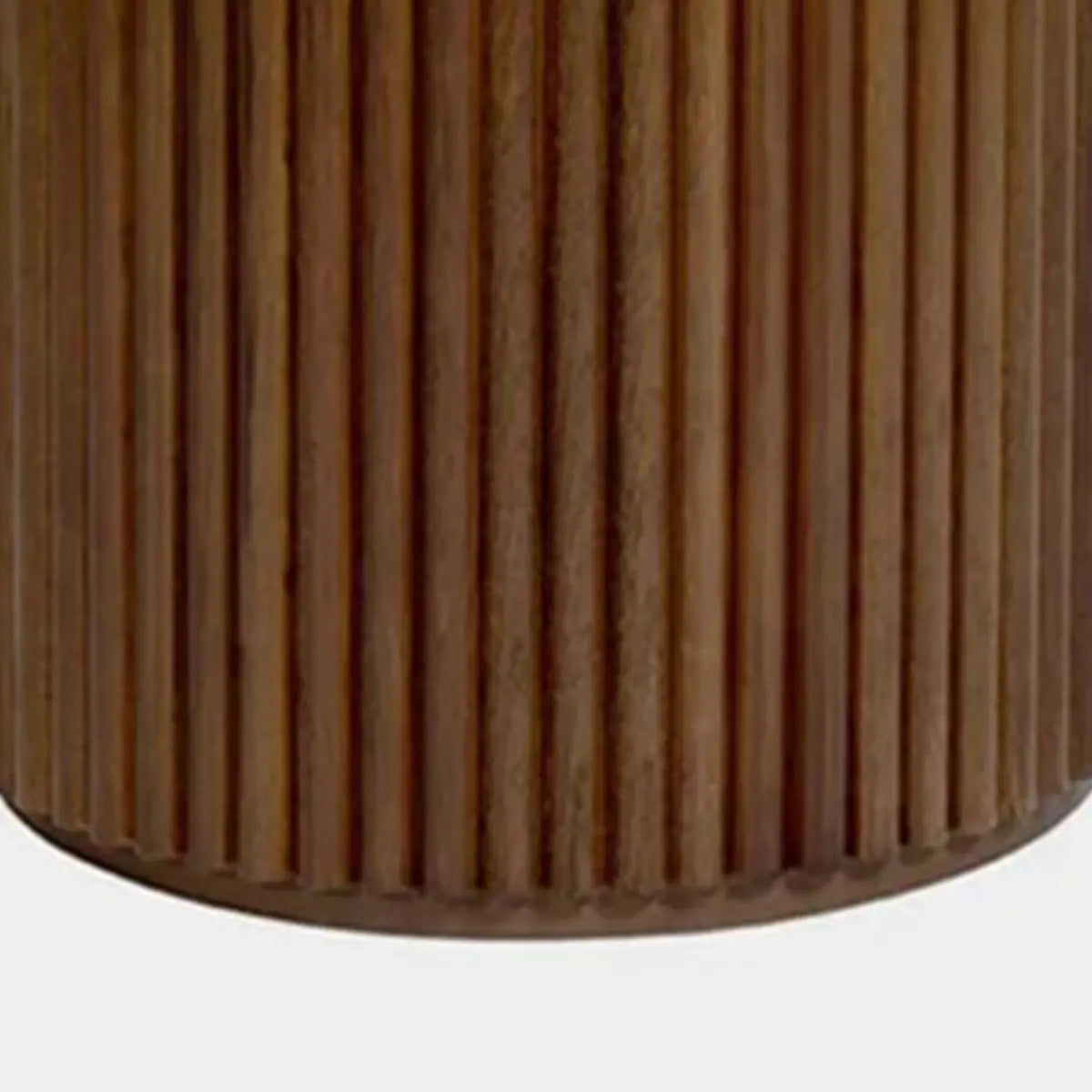 Light Brown Pine Wood Drum Base Coffee Table — Light Brown