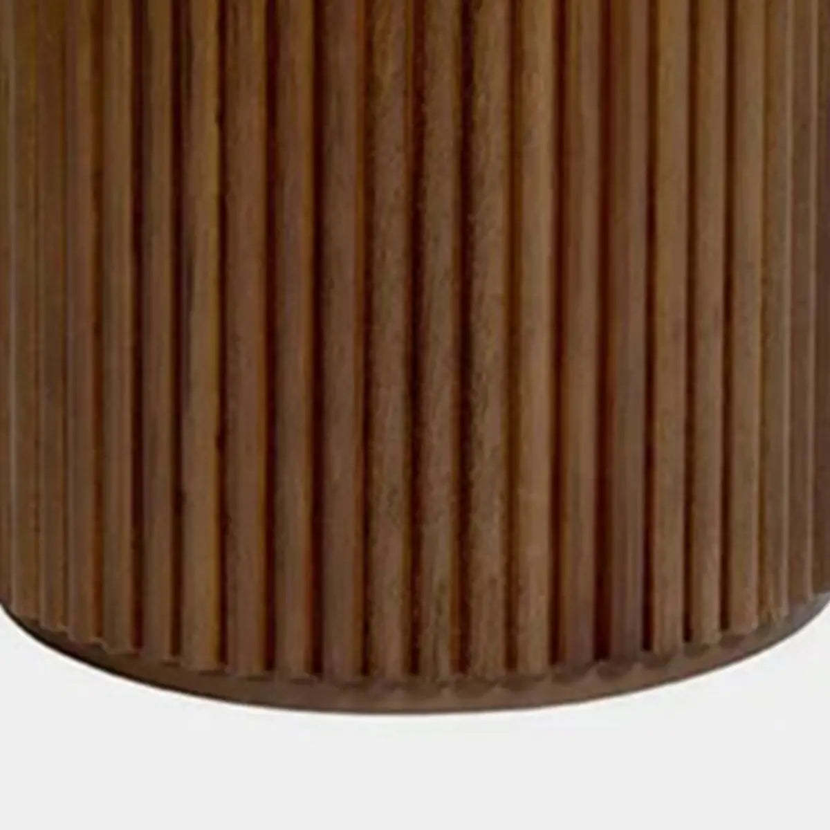 Light Brown Pine Wood Drum Base Coffee Table — Light Brown