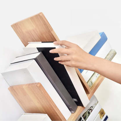 Light Brown Tree-Shaped Rubberwood Bookcase