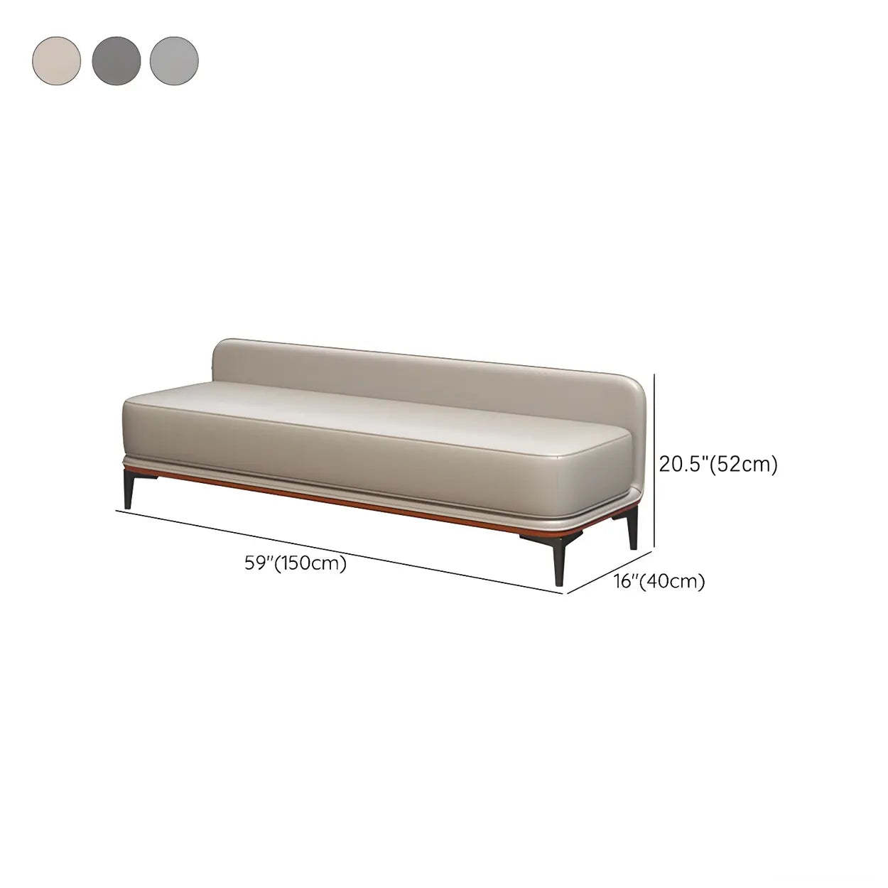 Light Gray Faux Leather Bedroom Bench