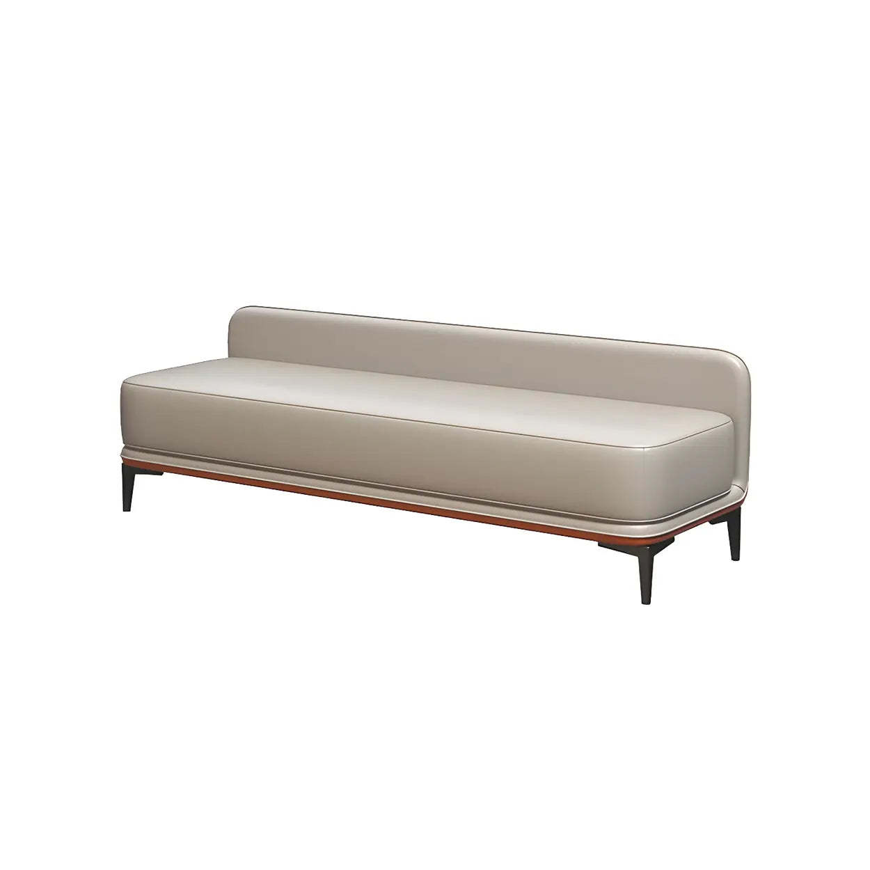 Light Gray Faux Leather Bedroom Bench — Light Gray