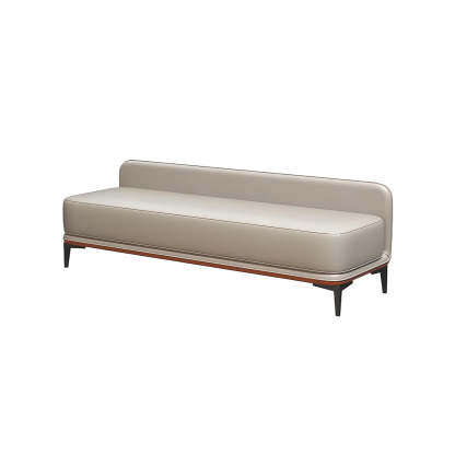 Light Gray Faux Leather Bedroom Bench — Light Gray
