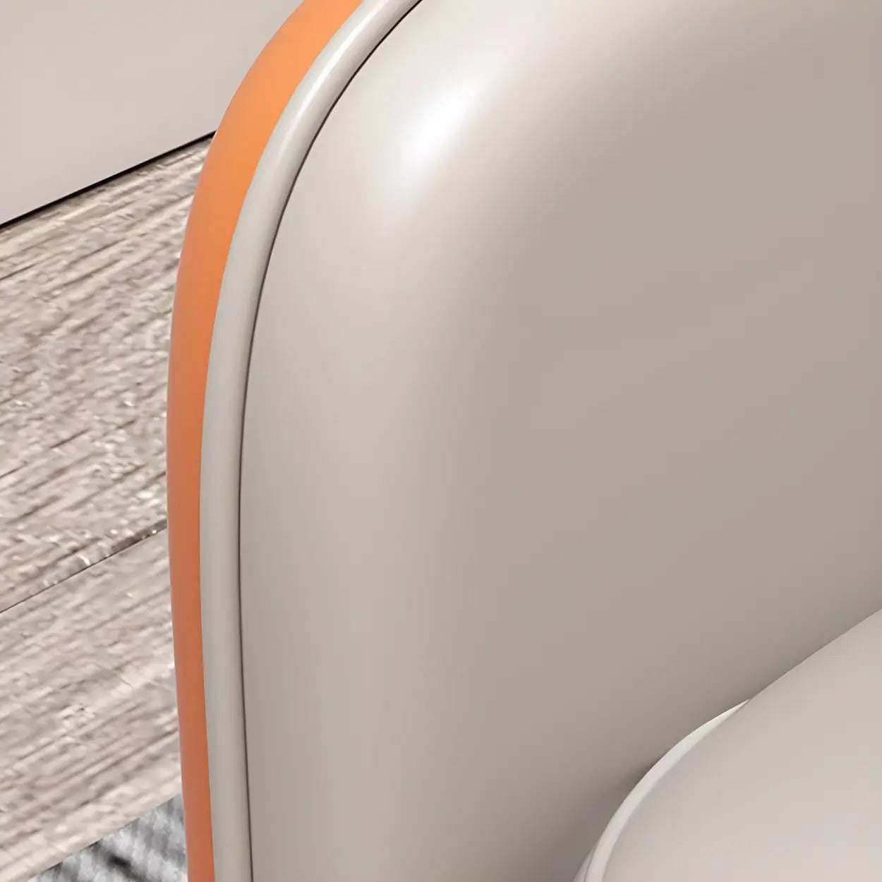 Light Gray Faux Leather Bedroom Bench — Orange