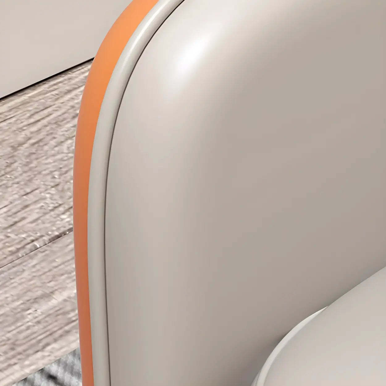 Light Gray Faux Leather Bedroom Bench — Orange
