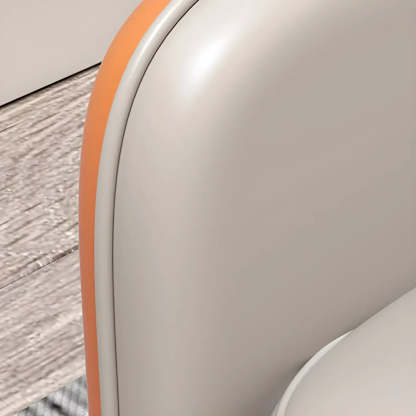 Light Gray Faux Leather Bedroom Bench — Orange