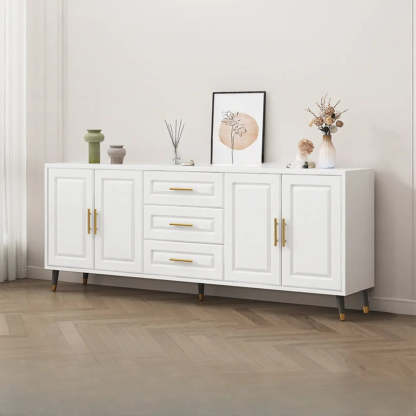 Light Walnut Wood Rectangular TV Stand with Drawers — Light Walnut / 2