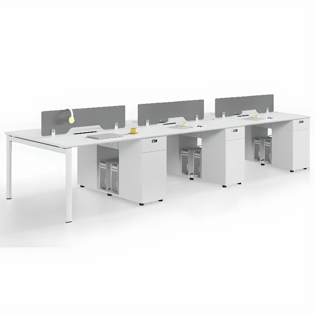 Light Wood Drawer Cabinet Office Writing Desk — White / Table Only