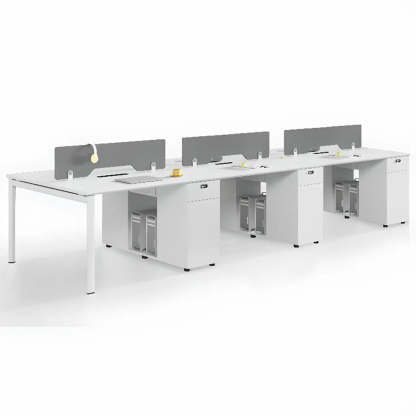 Light Wood Drawer Cabinet Office Writing Desk — White / Table Only