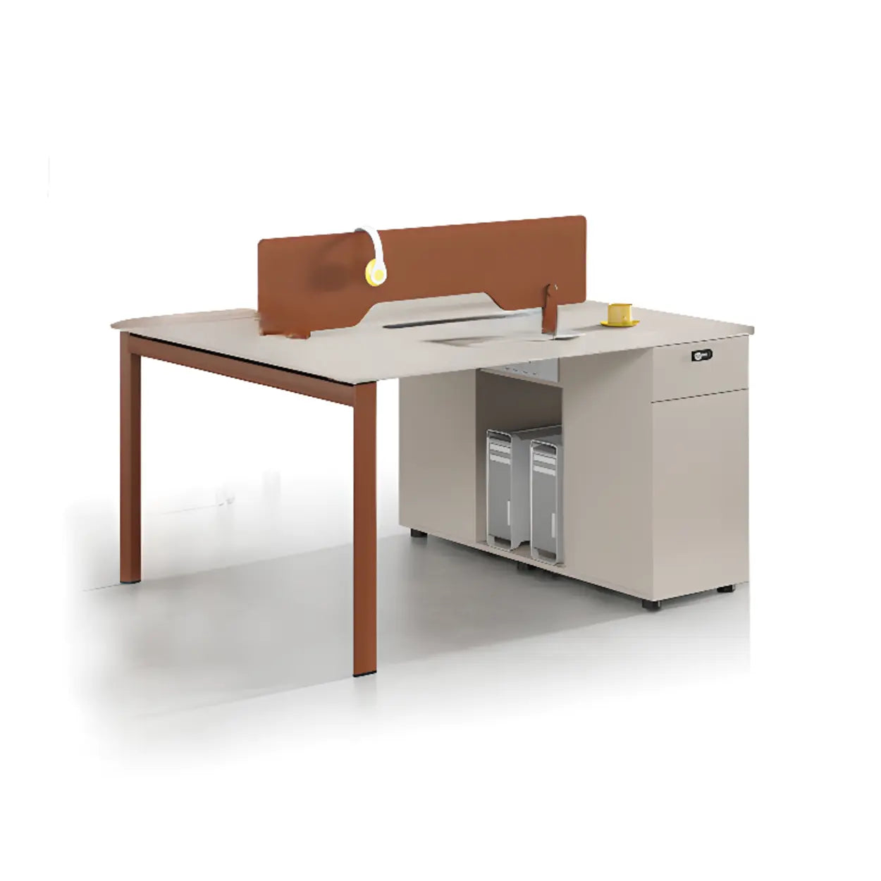 Light Wood Drawer Cabinet Office Writing Desk — Black / Table Only