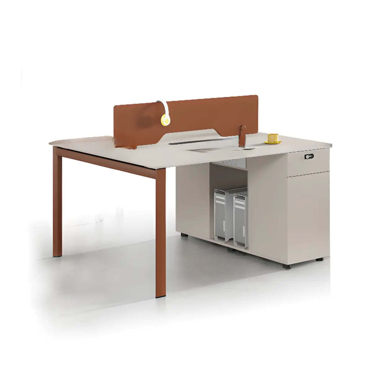 Light Wood Drawer Cabinet Office Writing Desk — Black / Table Only