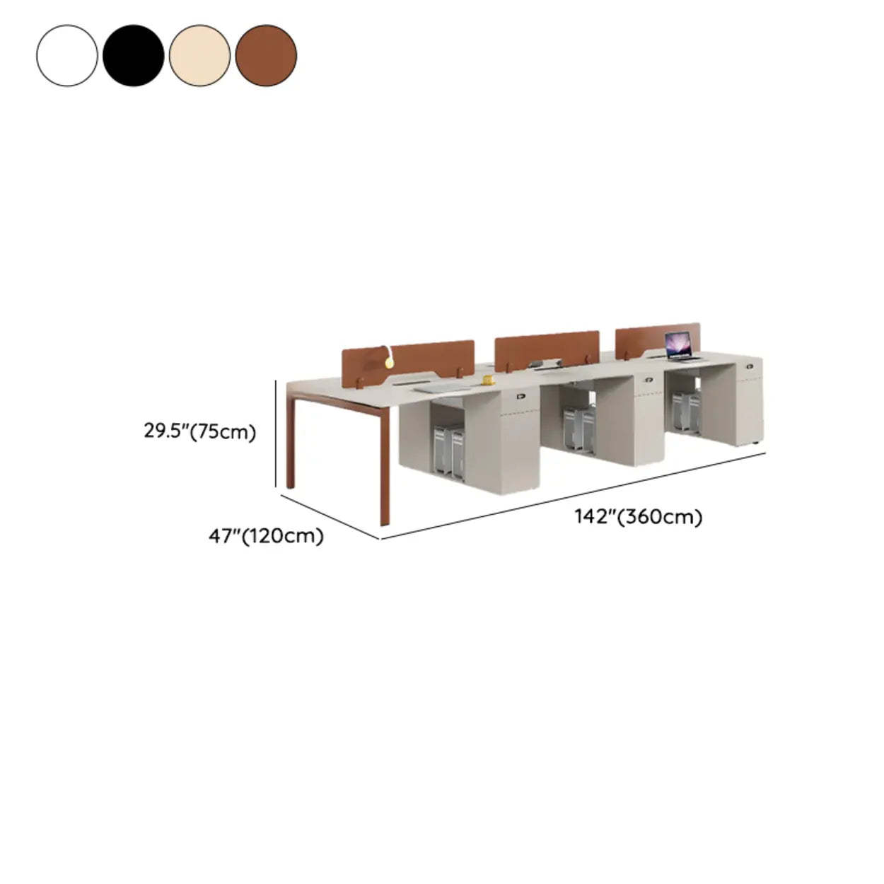 Light Wood Drawer Cabinet Office Writing Desk