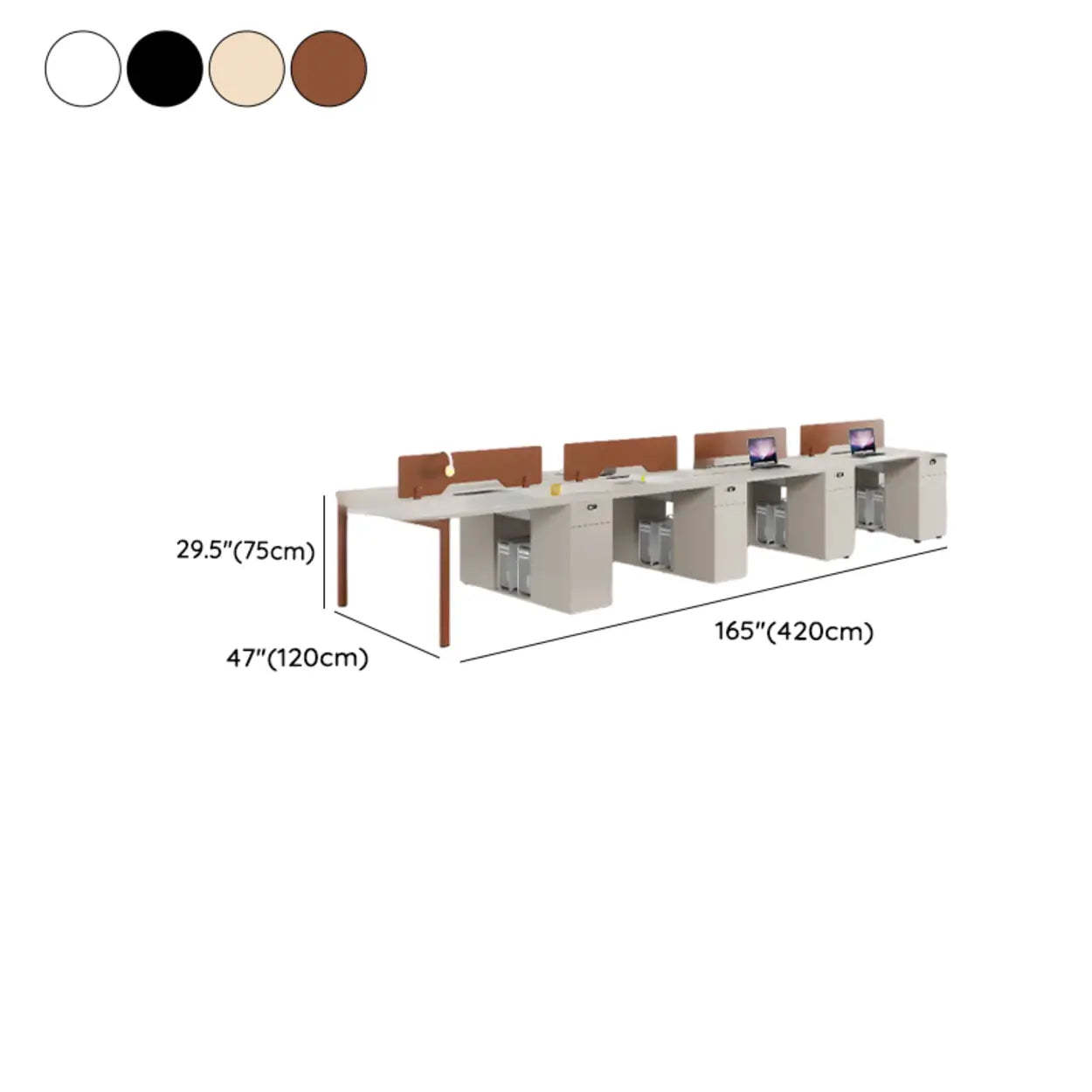 Light Wood Drawer Cabinet Office Writing Desk