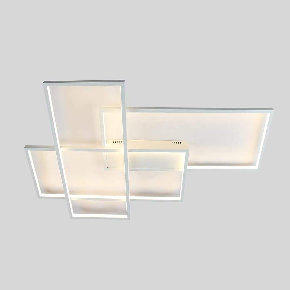 Rectangular Hybrid Modern Flush Mount Ceiling Light With 1 Central LED Light-Lighom