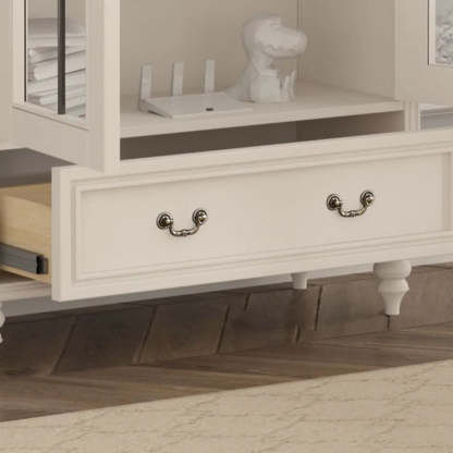 White Arched Glass Display Cabinet