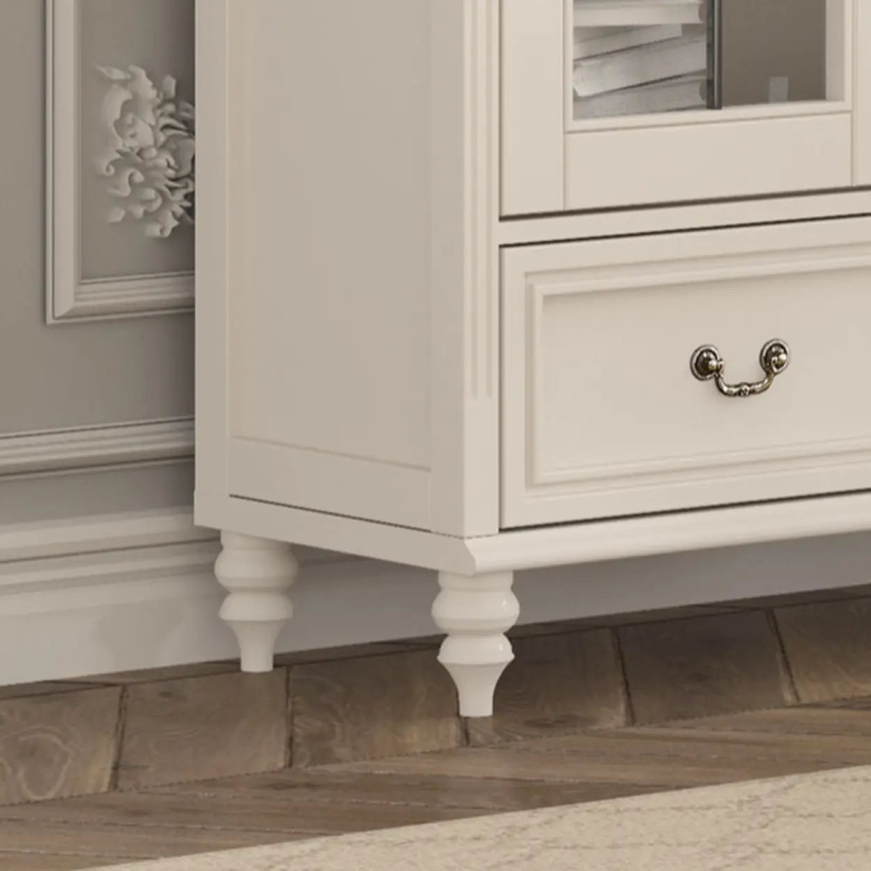 White Arched Glass Display Cabinet