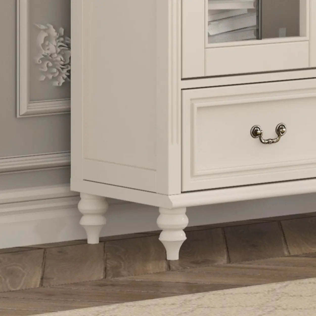 White Arched Glass Display Cabinet