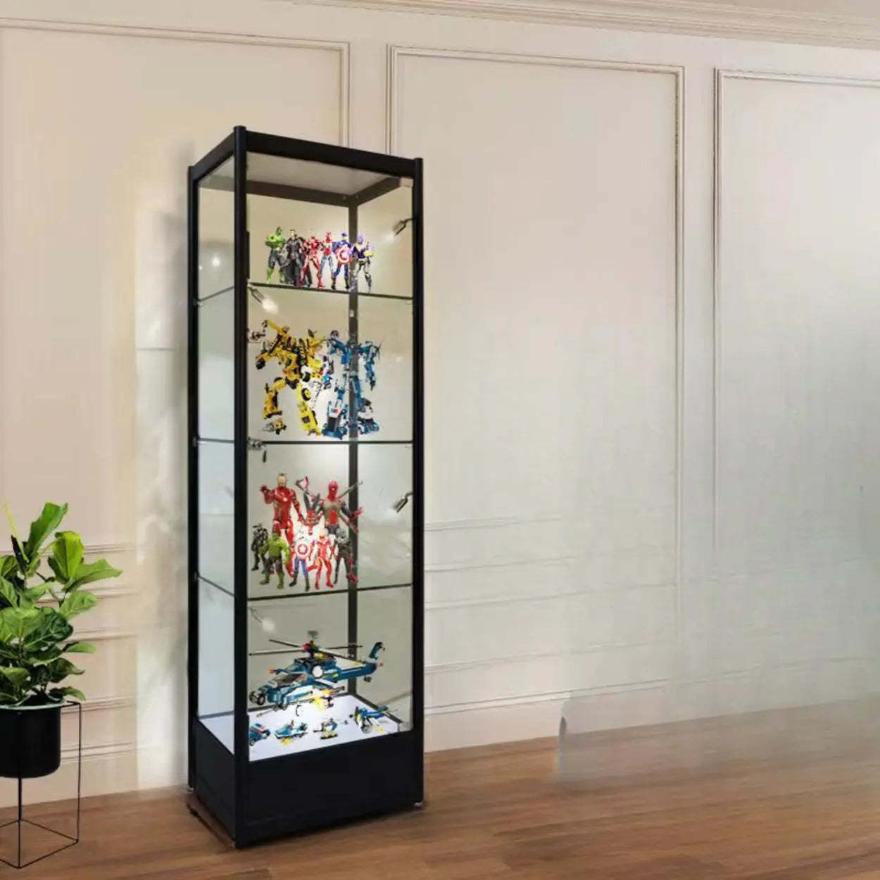 Black Metal Clear Glass Display Cabinet — 1