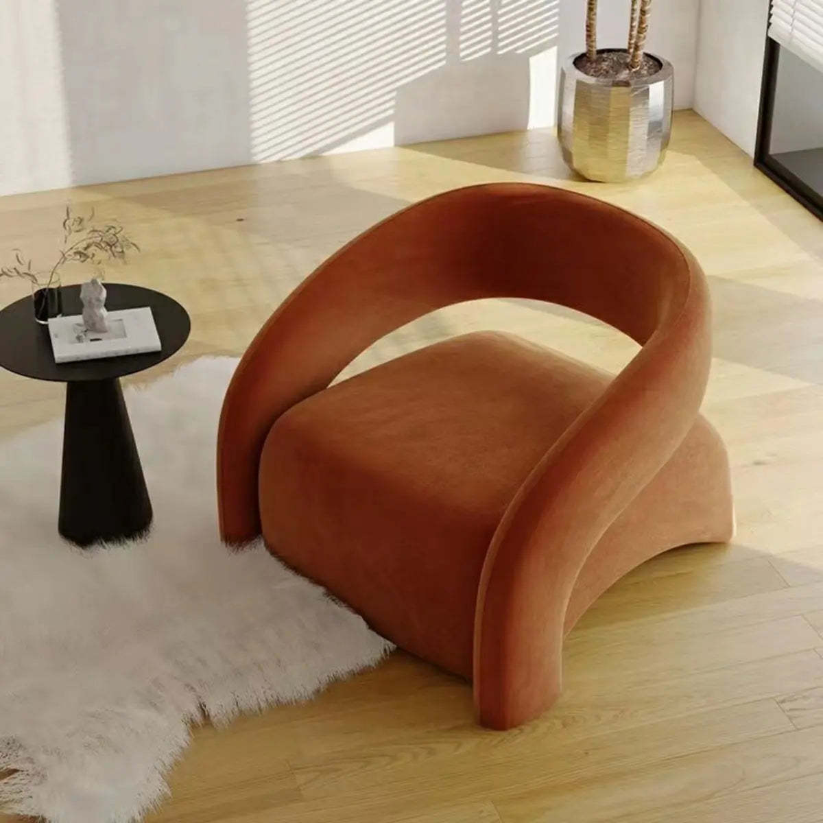 Black-White Sherpa Fixed-Back Arm Chair